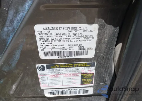 2006 Infiniti M45 z USA, uszkodzony, nr VIN JNKBY01E46M206918